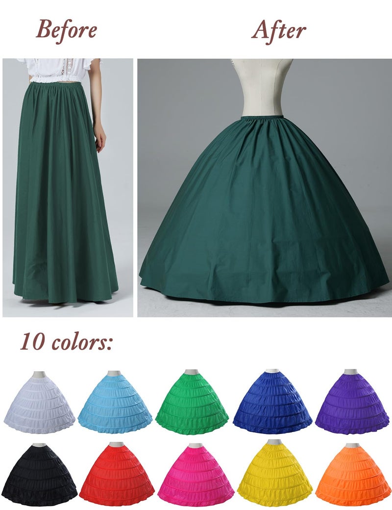 BEAUTELICATE MISSYDRESS Full A-line 6 Hoops Floor-length Bridal Dress Gown Slip Petticoat Black - Image 5